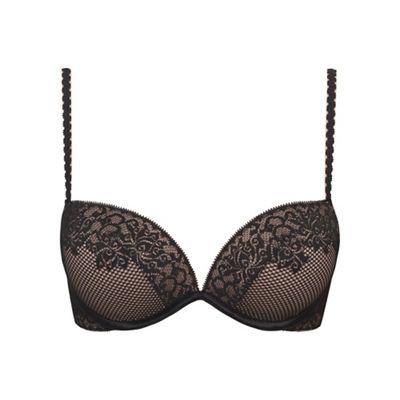 Black lace 'Full effect' +2 cup sizes push up bra